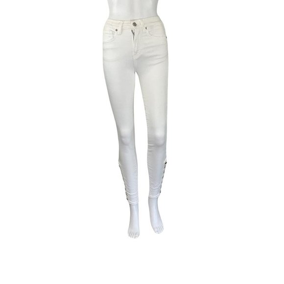 Veronica Beard Women's Kate High Rise Skinny Leg Jeans White Sz 24